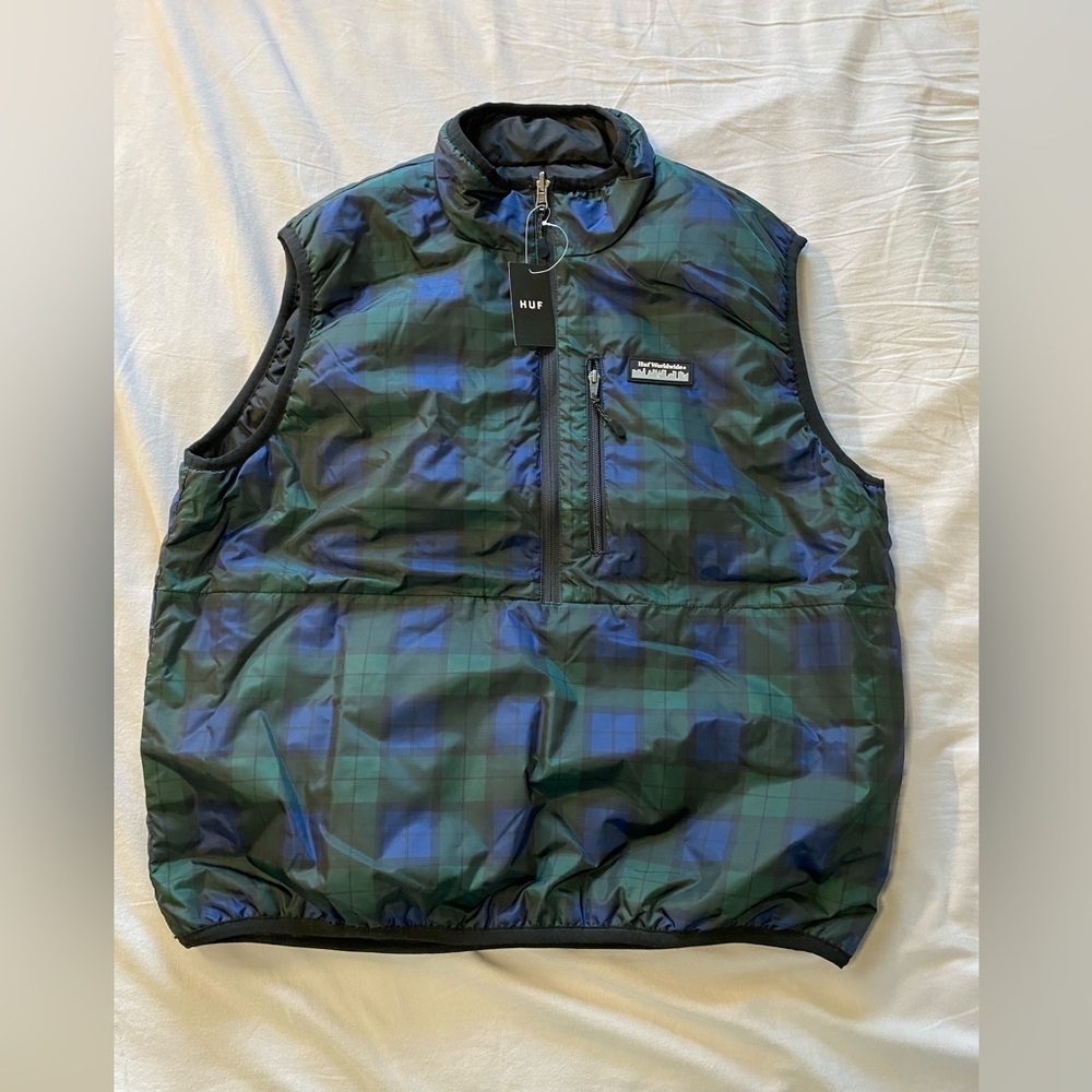 Huf Plaid Vest Green Large